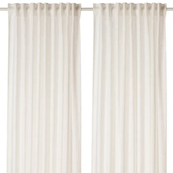 Шторы Ikea Dytag Белый / Лён photo 1