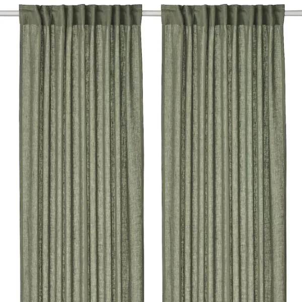 Шторы Ikea Dytag Зеленый / Лён photo 1