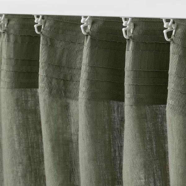 Шторы Ikea Dytag Зеленый / Лён photo 4