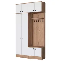 Шкаф для прихожей Mirage Meble EA145 ЛДСП / White photo 2