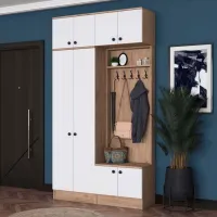 Шкаф для прихожей Mirage Meble EA145 ЛДСП / White photo 4