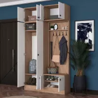 Шкаф для прихожей Mirage Meble EA145 ЛДСП / White photo 8