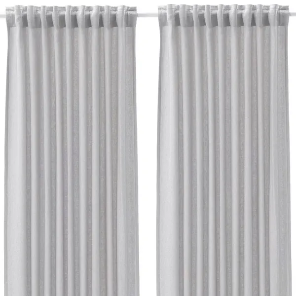 Шторы Ikea Fjadermott Серый / Хлопок photo 1