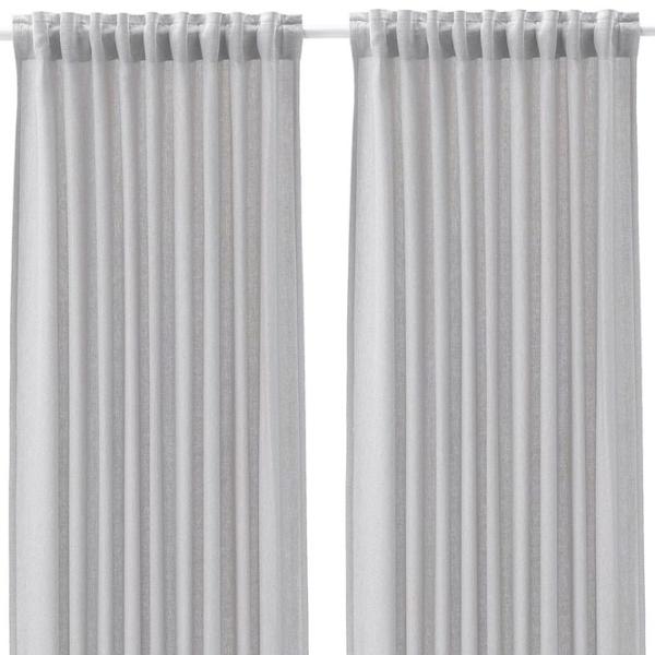 Шторы Ikea Fjadermott Серый / Хлопок photo 1