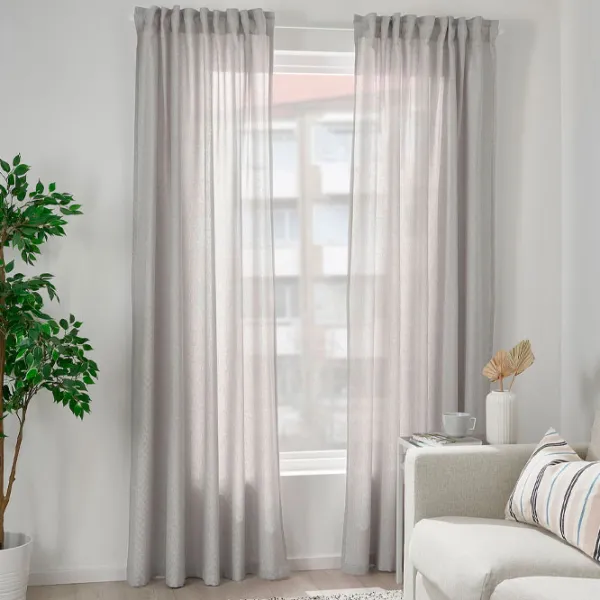 Шторы Ikea Fjadermott Серый / Хлопок photo 5