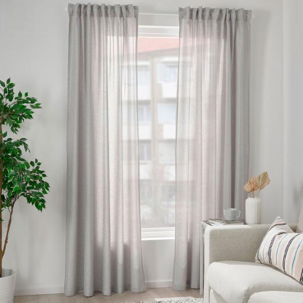 Шторы Ikea Fjadermott Серый / Хлопок photo 5