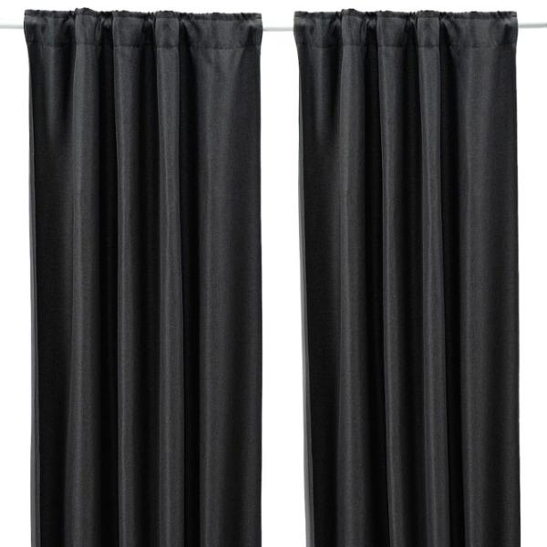 Шторы Ikea Annakajsa Черный / Полиэстер photo 1