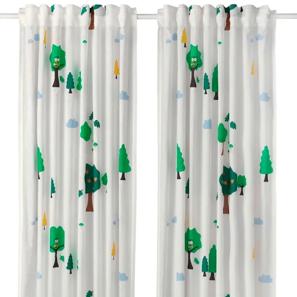 Шторы Ikea Brummig Белый / Хлопок photo 1