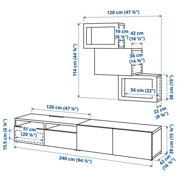 Гостиная Ikea Besta/Lappviken Модульная / Серый photo 7