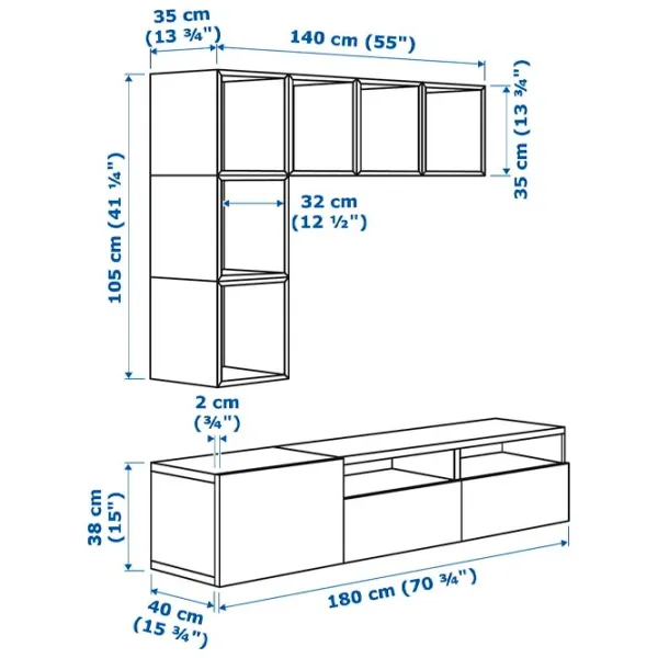 Living Ikea Besta/Eket Non-modulară / White photo 4 Living Ikea Besta/Eket Non-modulară / White photo 4