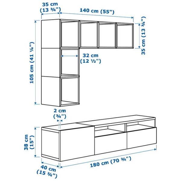 Living Ikea Besta/Eket Non-modulară / White photo 4 Living Ikea Besta/Eket Non-modulară / White photo 4