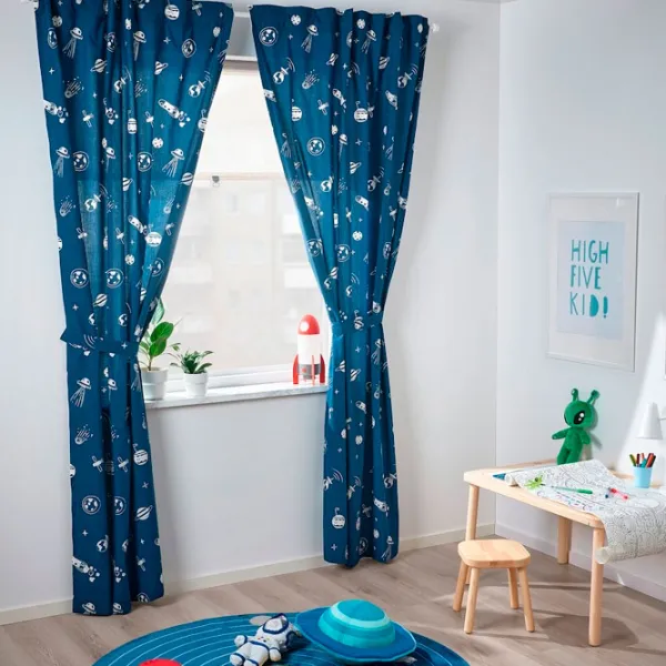 Шторы Ikea Aftonsparv Синий / Хлопок photo 5