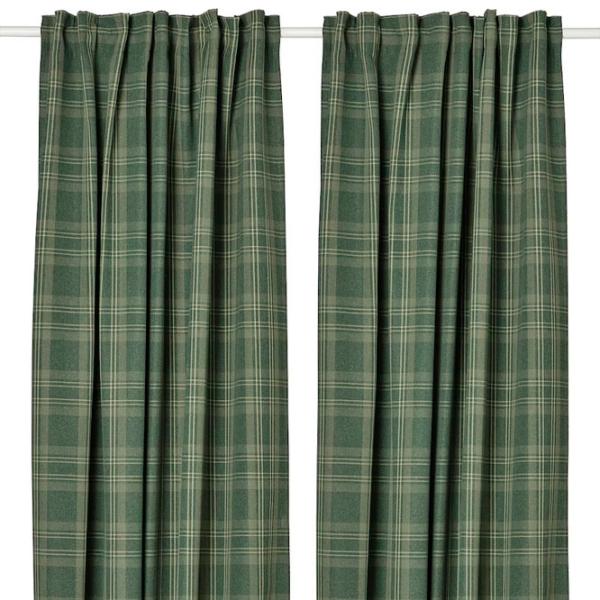 Шторы Ikea Haggveckmal Зеленый / Полиэстер photo 1
