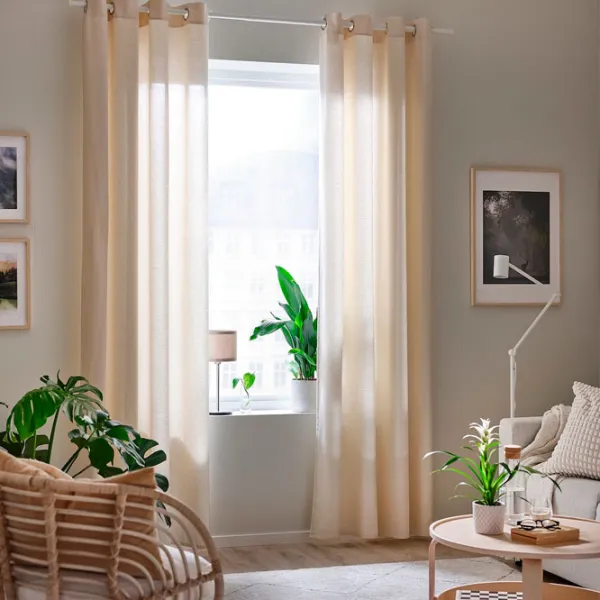 Шторы Ikea Moalina Бежевый / Вискоза photo 2