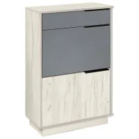 Tumbă pentru încălțăminte Modern Visit 97 x 60 x 35 /Slate Grey /Oak white craft