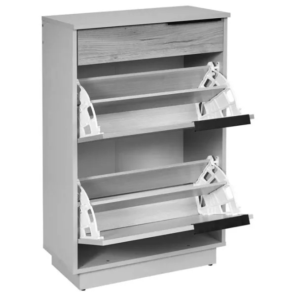 Tumbă pentru încălțăminte Modern Visit 97 x 60 x 35 /Slate Grey /Oak white craft photo 2