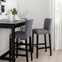 Барный стул Ikea Bergmund Текстиль / Дерево / Grey photo 4