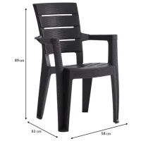 Scaun de grădină Heniver Ayder Plastic / Plastic / Antracit Antracit photo 4