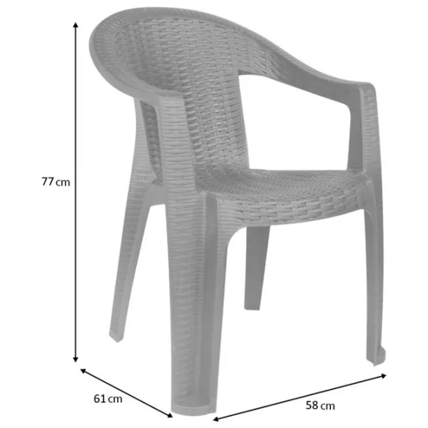 Scaun de grădină Heniver Bella Plastic / Plastic / Antracit Antracit photo 3