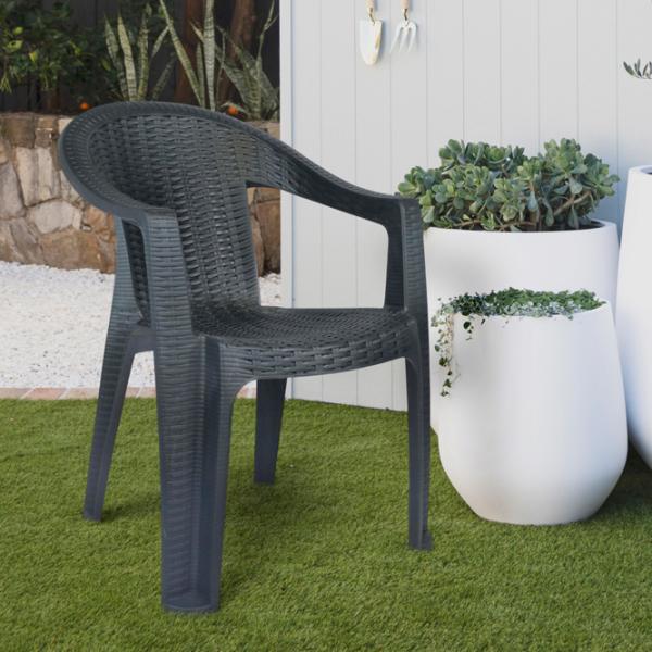 Scaun de grădină Heniver Bella Plastic / Plastic / Antracit Antracit photo 4