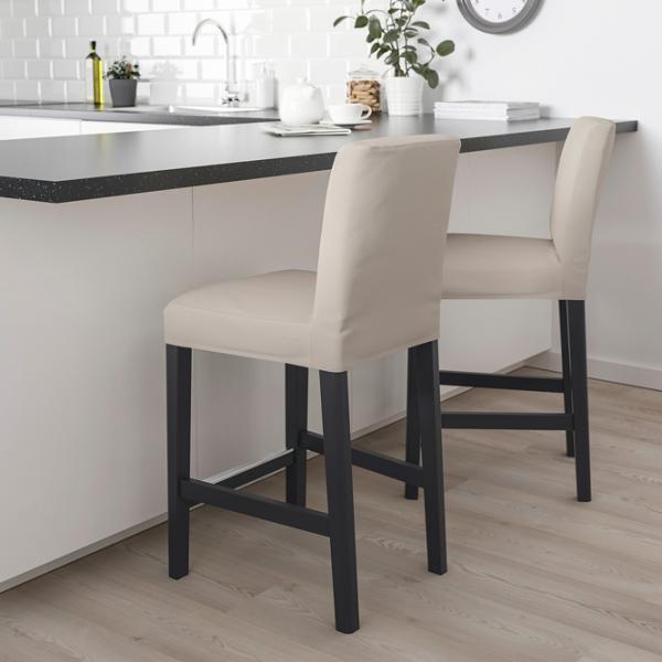 Scaun de bar Ikea Bergmund Textil / Lemn / Beige photo 4 Scaun de bar Ikea Bergmund Textil / Lemn / Beige photo 4