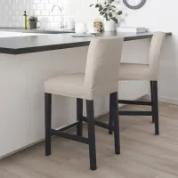 Барный стул Ikea Bergmund Текстиль / Дерево / Бежевый photo 4