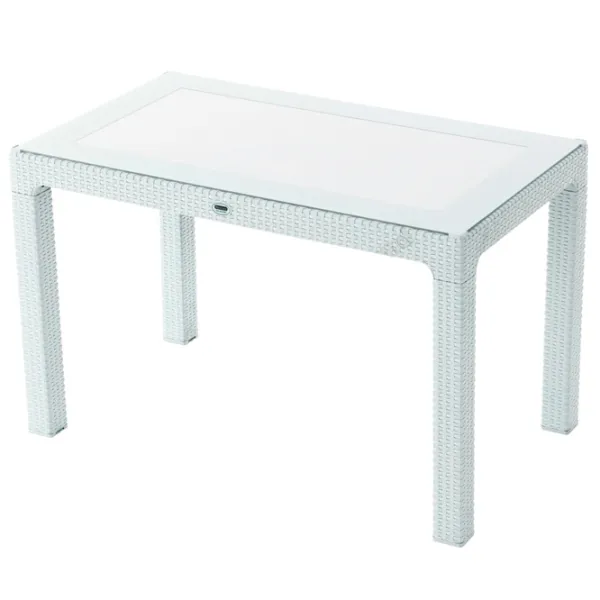 Masă de grădină Heniver Rattan Table Nepliabil / White White photo 1