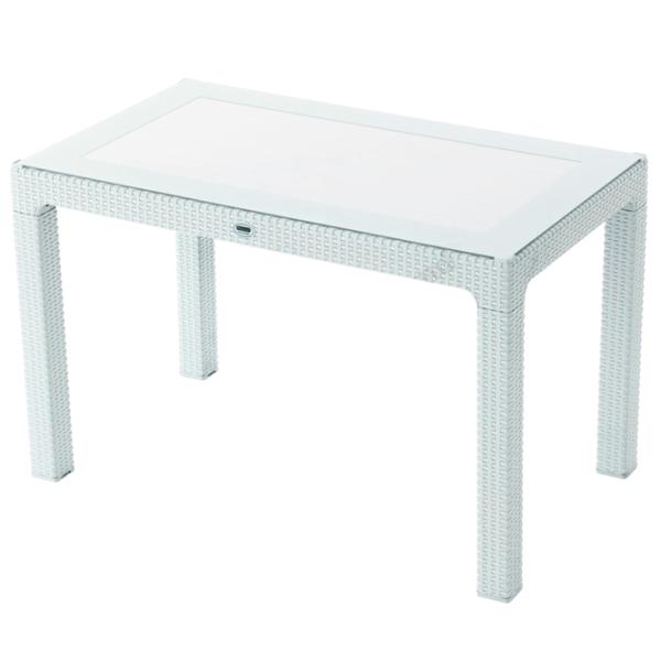 Masă de grădină Heniver Rattan Table Nepliabil / White White photo 1