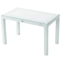 Садовый стол Heniver Rattan Table Развернутый / White Белый