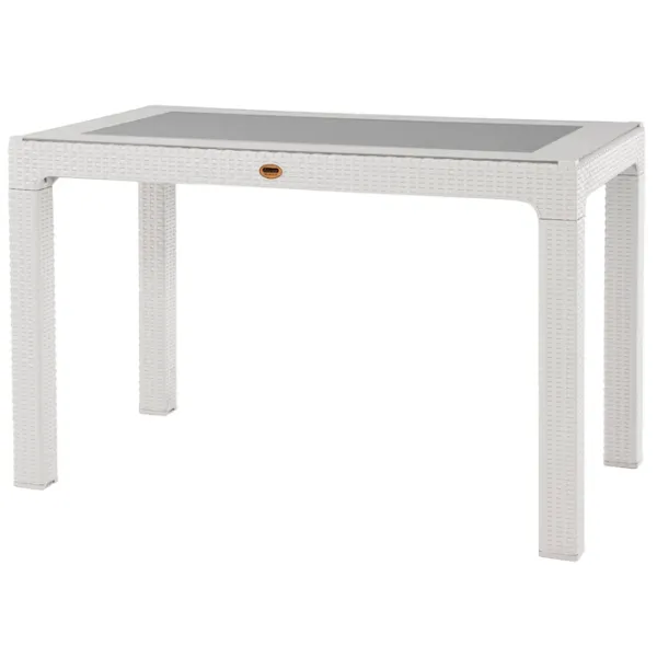 Masă de grădină Heniver Rattan Table Nepliabil / White White photo 4
