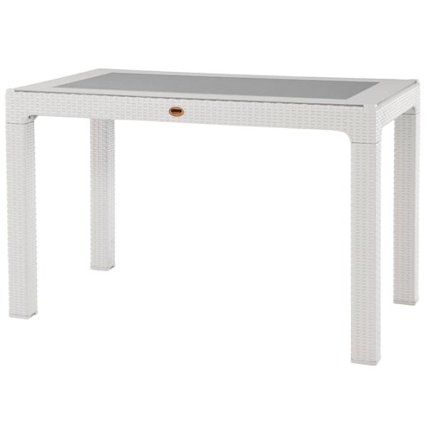 Masă de grădină Heniver Rattan Table Nepliabil / White White photo 4