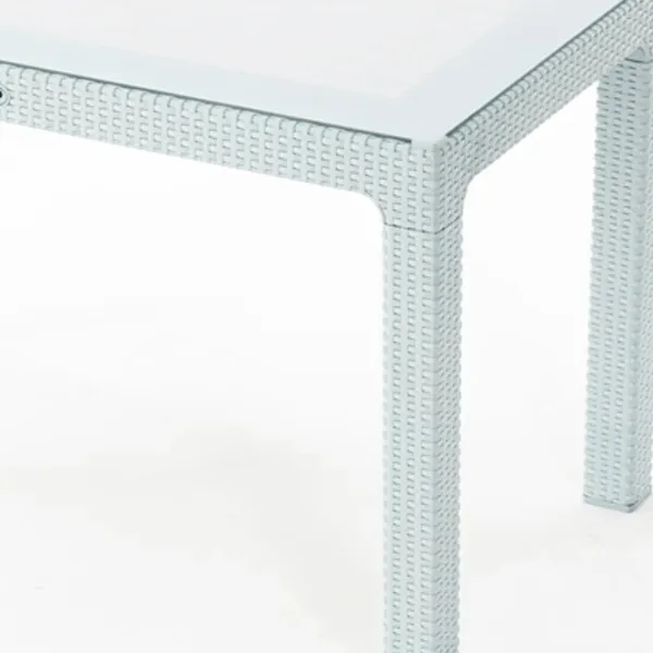 Masă de grădină Heniver Rattan Table Nepliabil / White White photo 5