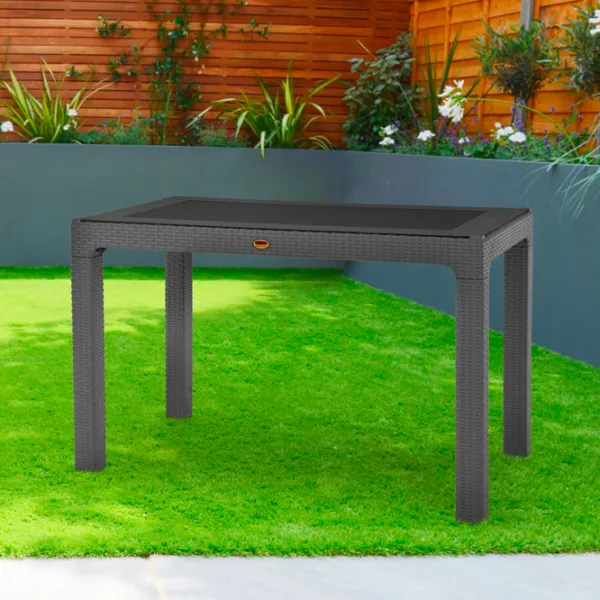 Masă de grădină Heniver Rattan Table Nepliabil / Antracit Antracite photo 3