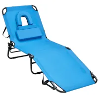 Șezlong Costway NP10947NY Metal / Poliester / Blue Black