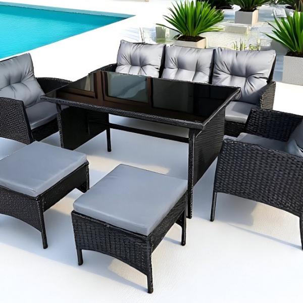 Set mobilă terasă GardenLine ABI7541 Plastic / Plastic / Plastic / Black photo 3