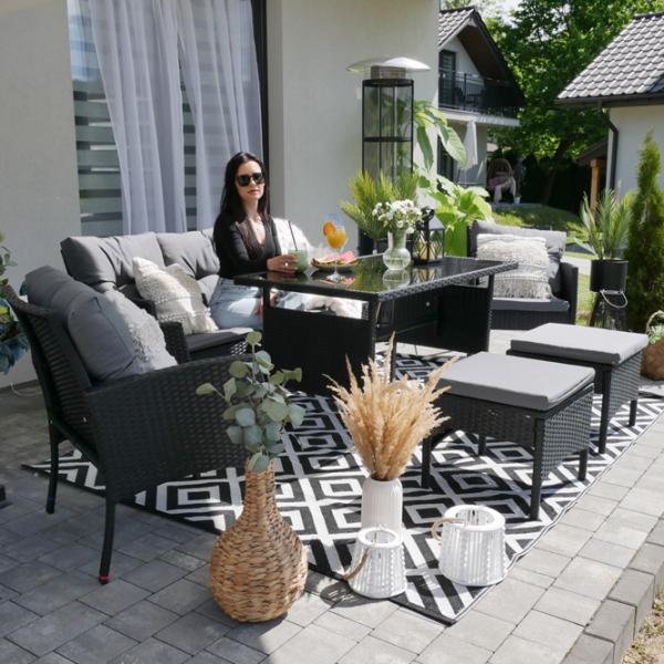 Set mobilă terasă GardenLine ABI7541 Plastic / Plastic / Plastic / Black photo 5