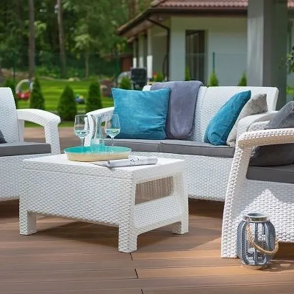 Set mobilă grădină Heniver Novara 2+1+1+T Polipropilenă / Plastic / Polipropilenă / White photo 2