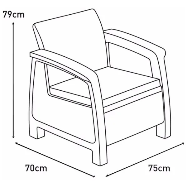 Set mobilă grădină Heniver Novara 2+1+1+T Polipropilenă / Plastic / Polipropilenă / White photo 5