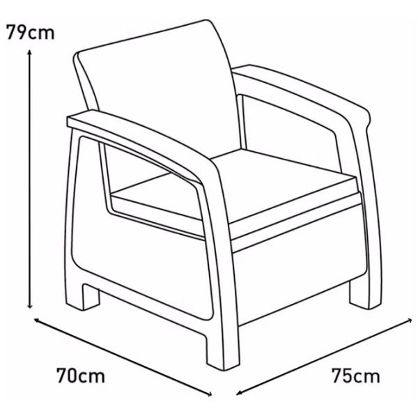 Set mobilă grădină Heniver Novara 2+1+1+T Polipropilenă / Plastic / Polipropilenă / White photo 5