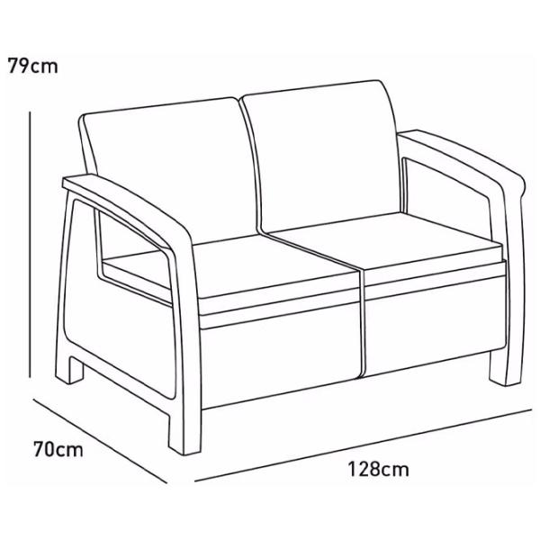 Set mobilă grădină Heniver Novara 2+1+1+T Polipropilenă / Plastic / Polipropilenă / White photo 6