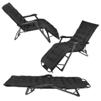 Șezlong Enero Camp 1065502 Metal / Oxford / Black Black photo 4