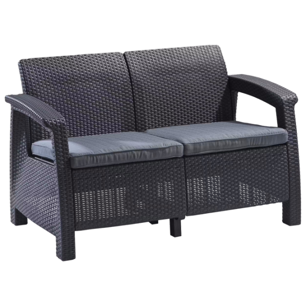 Set mobilă grădină Heniver Novara 2+1+1+T Polipropilenă / Plastic / Polipropilenă / Anthracite photo 2
