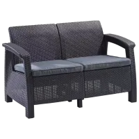 Set mobilă grădină Heniver Novara 2+1+1+T Polipropilenă / Plastic / Polipropilenă / Anthracite photo 2