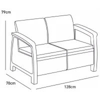 Set mobilă grădină Heniver Novara 2+1+1+T Polipropilenă / Plastic / Polipropilenă / Anthracite photo 5