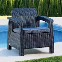 Set mobilă grădină Heniver Novara 2+1+1+T Polipropilenă / Plastic / Polipropilenă / Anthracite photo 7