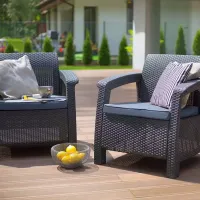 Set mobilă grădină Heniver Novara 2+1+1+T Polipropilenă / Plastic / Polipropilenă / Anthracite photo 8