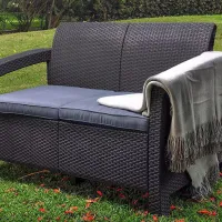 Set mobilă grădină Heniver Novara 2+1+1+T Polipropilenă / Plastic / Polipropilenă / Anthracite photo 9