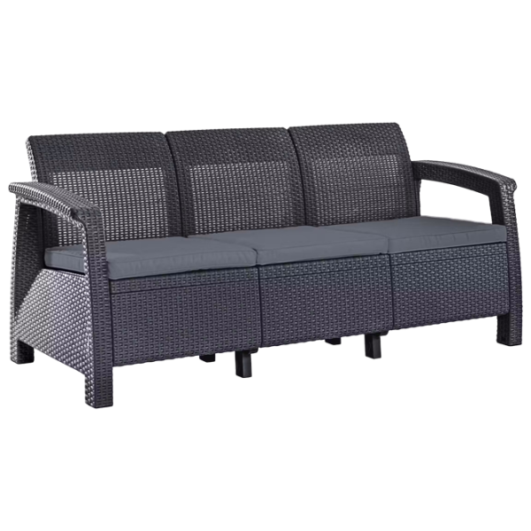 Set mobilă grădină Heniver Novara 3+1+1+T Polipropilenă / Plastic / Polipropilenă / Anthracite photo 4