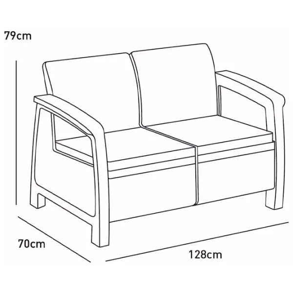 Set mobilă grădină Heniver Novara 3+1+1+T Polipropilenă / Plastic / Polipropilenă / Anthracite photo 6