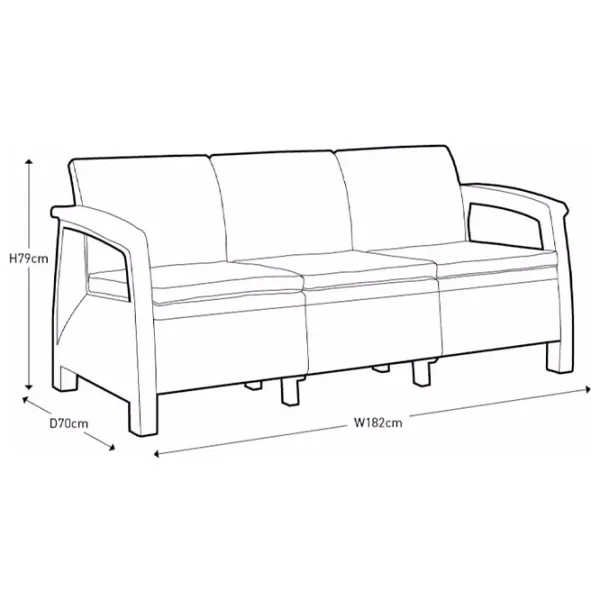 Set mobilă grădină Heniver Novara 3+1+1+T Polipropilenă / Plastic / Polipropilenă / Anthracite photo 8
